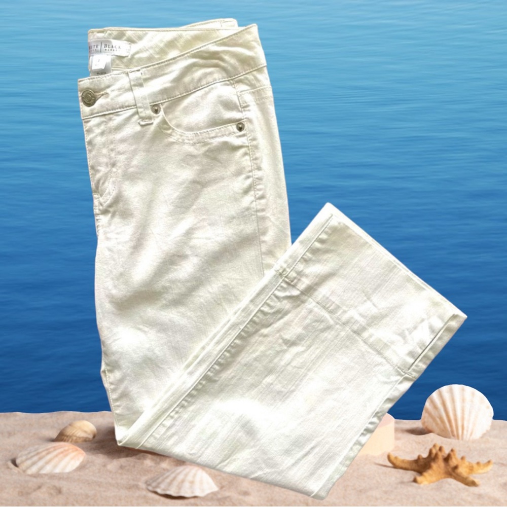 WHBM White Denim Capris